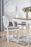 Masa extensibila din furnir si lemn, Wynton Stejar Inchis / Alb, L160-240xl90xH76 cm (5)