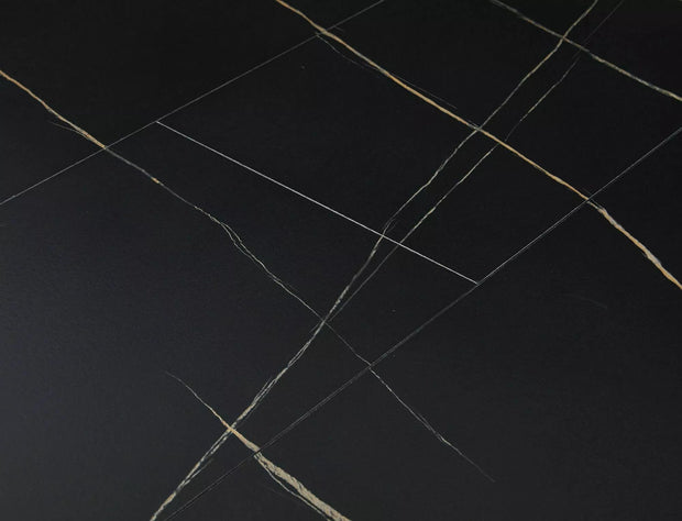 Masa extensibila din MDF, furnir si metal, Gaston Negru, L100-135xl100xH75 cm (2)