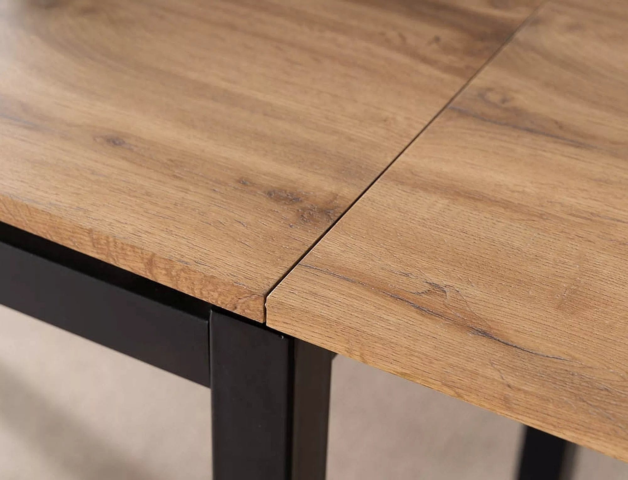 Masa extensibila din MDF, furnir si metal, GD-017 Stejar Artisan / Negru, L110-170xl74xH75 cm (2)