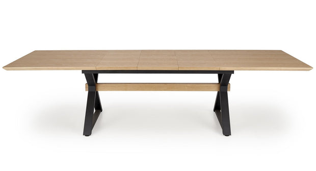 Masa extensibila din MDF, furnir si metal, Henry Natural / Negru, L180-300xl100xH75 cm (6)