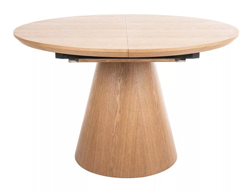 Signal Masa extensibila din MDF si furnir, Angel Big Stejar, Ø120-160xH75 cm
