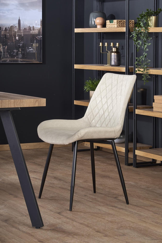 Masa extensibila din MDF si metal, Berlin Nuc / Negru, L160-220xl90xH76 cm (1)