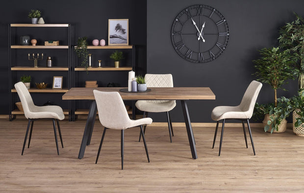 Masa extensibila din MDF si metal, Berlin Nuc / Negru, L160-220xl90xH76 cm (2)