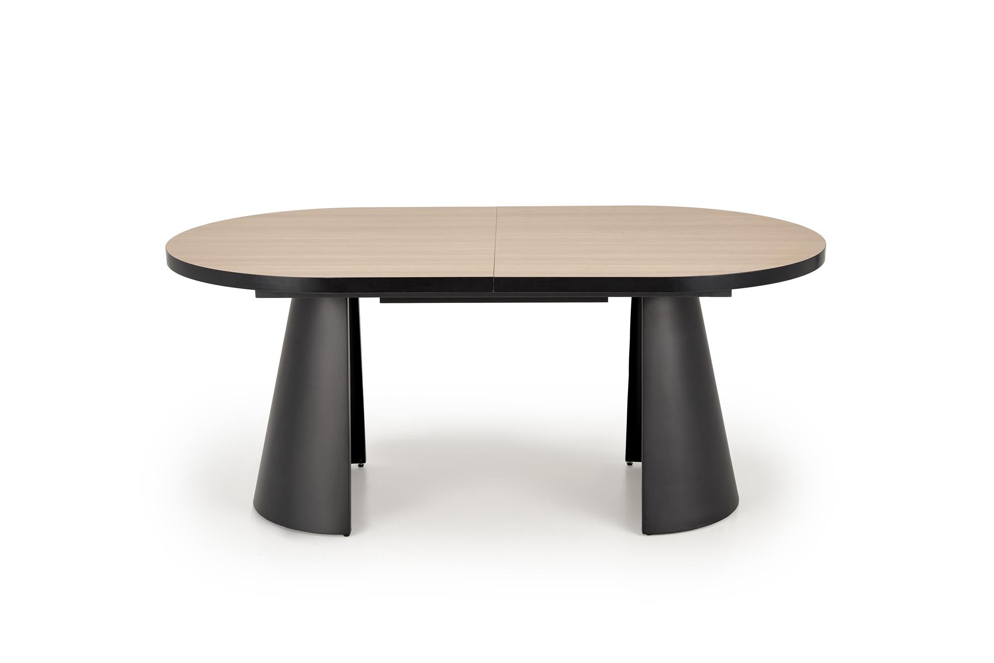 Masa extensibila din MDF si metal, Giacomo Natural / Negru, L180-240xl100xH76 cm