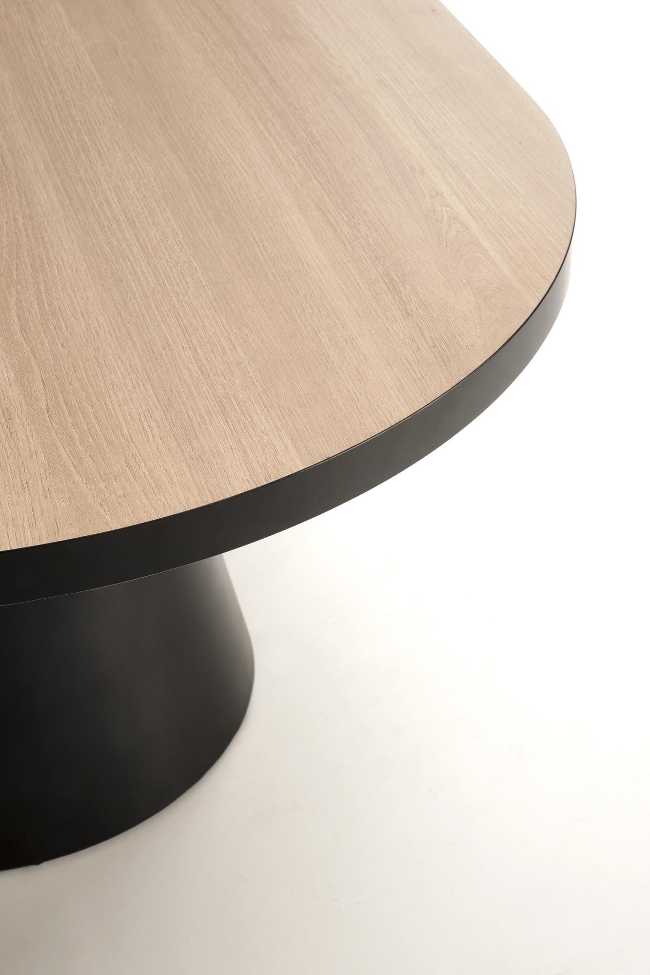 Masa extensibila din MDF si metal, Giacomo Natural / Negru, L180-240xl100xH76 cm (2)