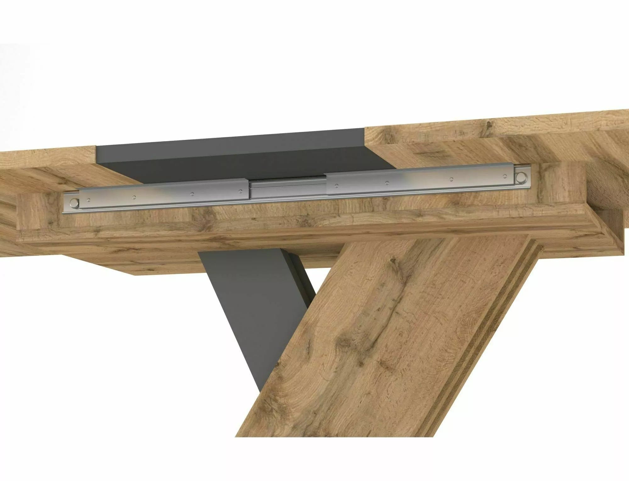 Masa extensibila din pal, Exel Stejar Artisan / Antracit, L140-180xl85xH76 cm (1)