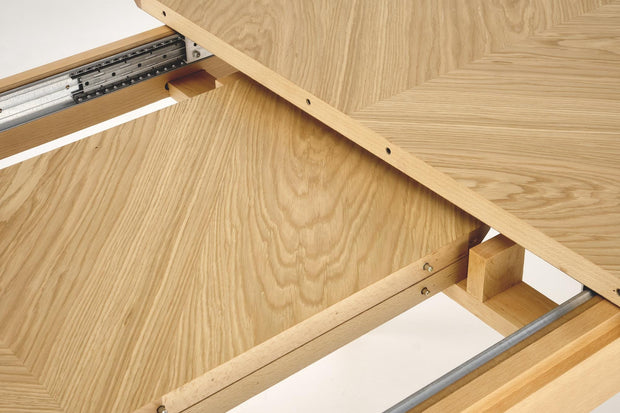 Masa extensibila din pal, furnir si lemn, Edmondo Natural, L160-240xl90xH75 cm (4)