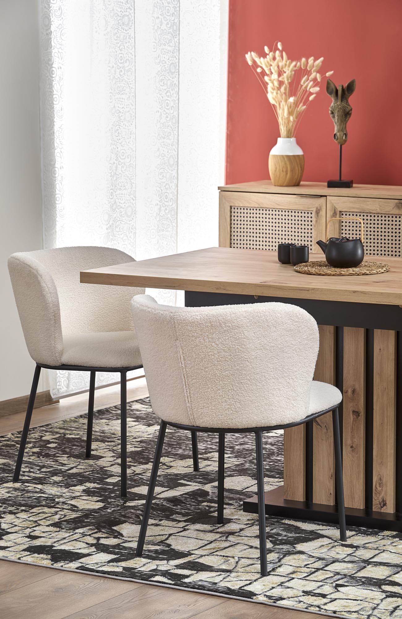 Masa extensibila din pal, Lamello Stejar / Negru, L160-210xl90xH76 cm (7)