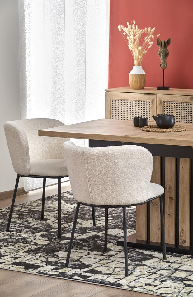 Masa extensibila din pal, Lamello Stejar / Negru, L160-210xl90xH76 cm (7)