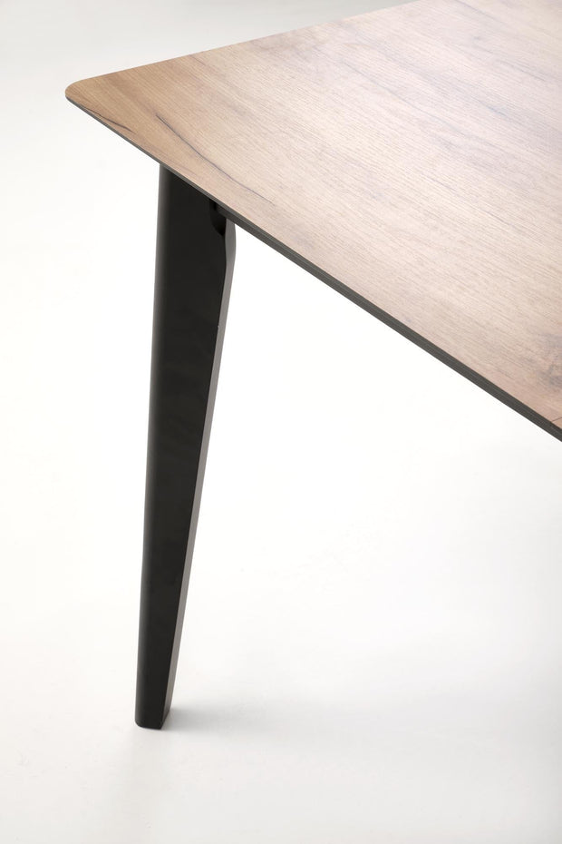 Masa extensibila din pal si lemn, Gulian Stejar / Negru, L140-180xl80xH76 cm (4)