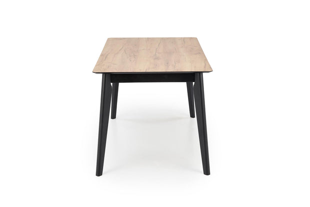 Masa extensibila din pal si lemn, Gulian Stejar / Negru, L140-180xl80xH76 cm (7)