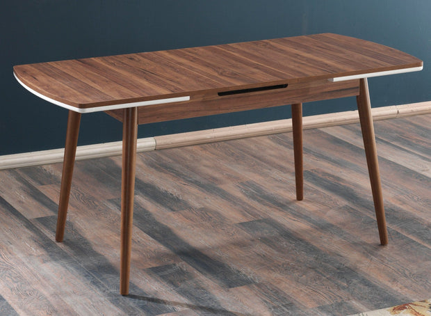 Asir Masa extensibila din pal si lemn, Milano Nuc, L130-160xl77xH80 cm