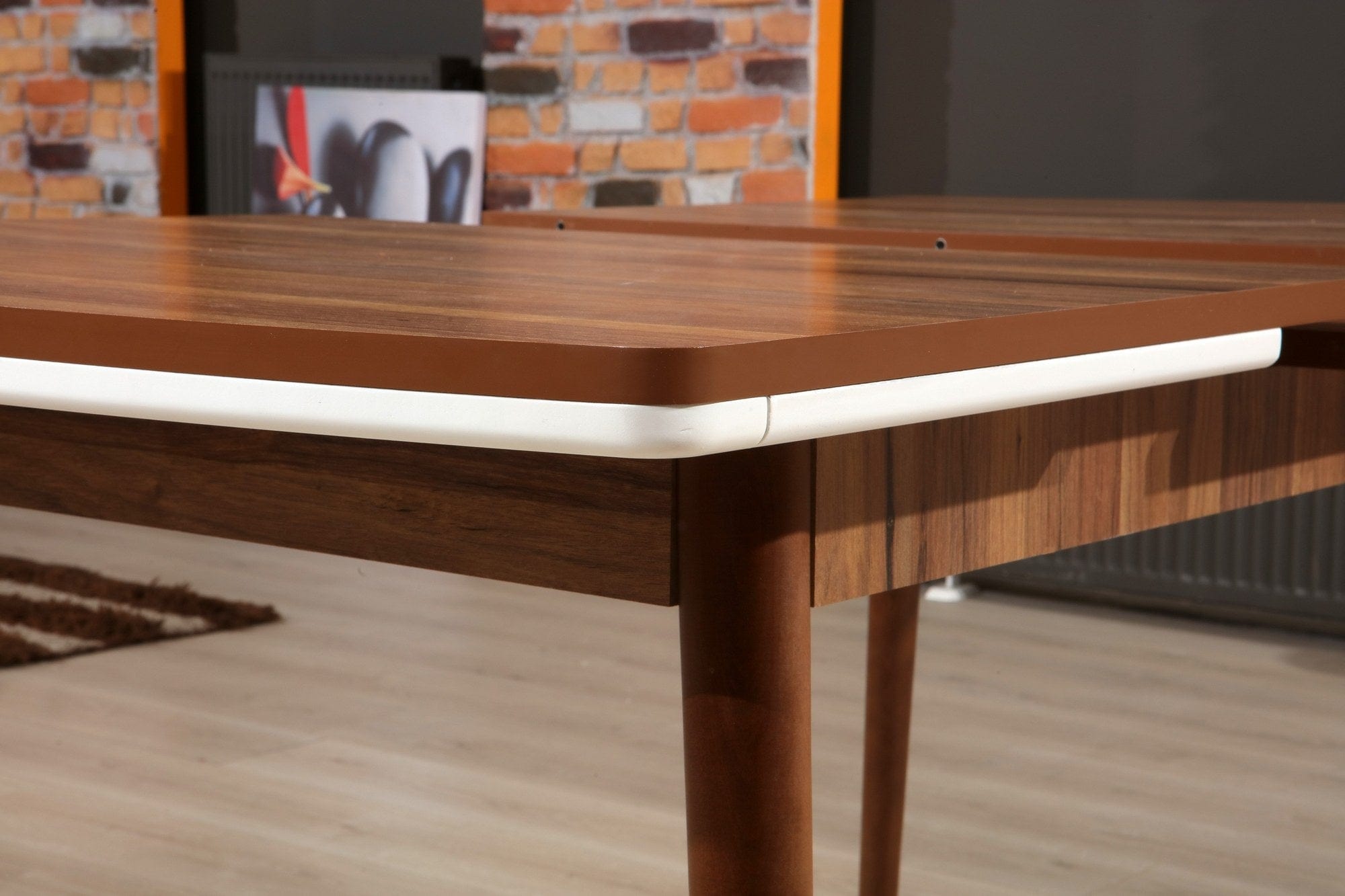 Asir Masa extensibila din pal si lemn, Milano Nuc, L130-160xl77xH80 cm