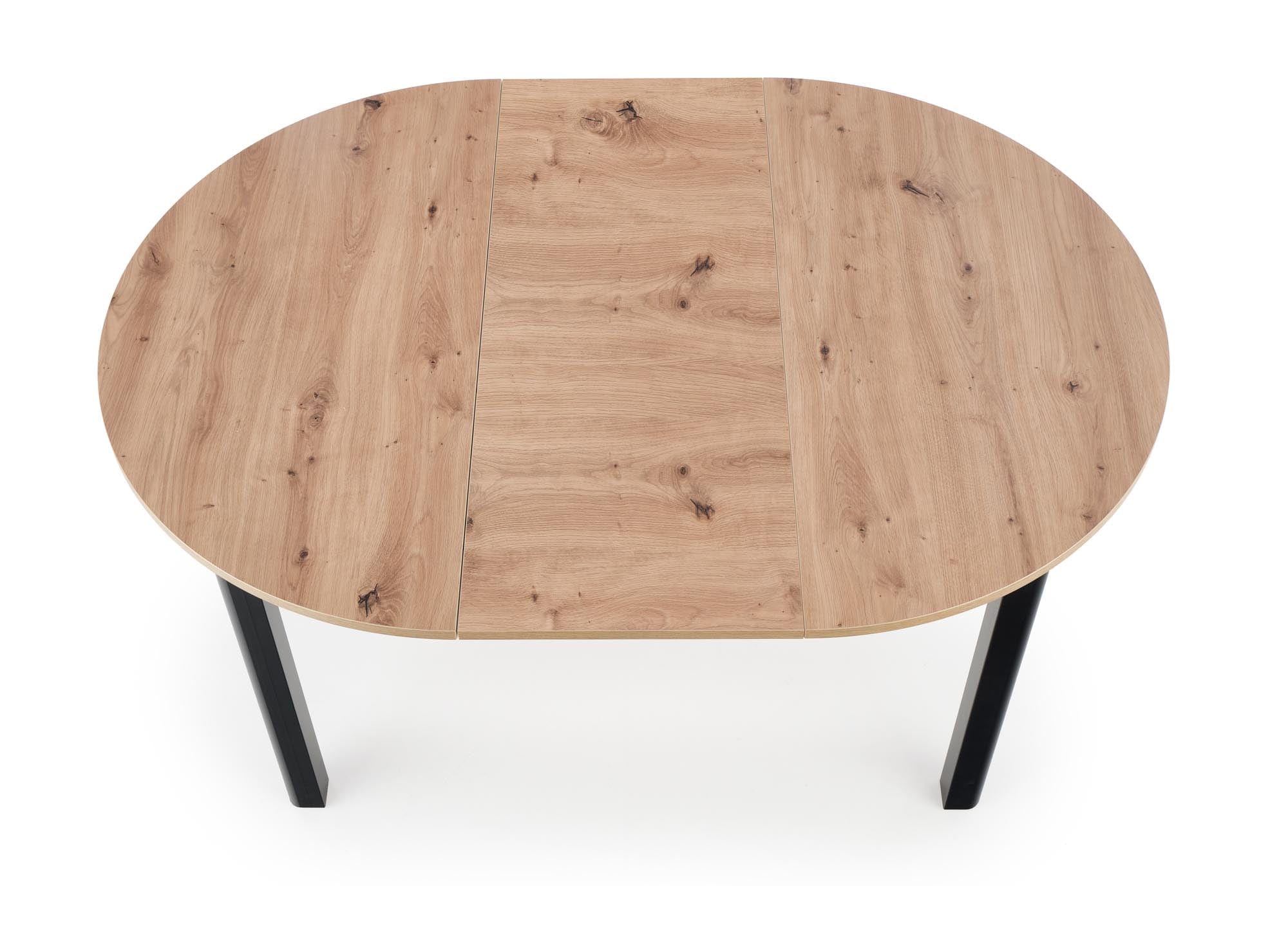 Masa extensibila din pal si MDF, Ringo Stejar / Negru, Ø102-142xH76 cm (6)