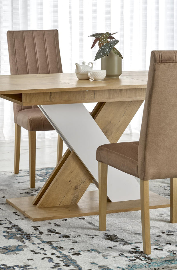Masa extensibila din pal, Xarelto Stejar / Alb, L130-175xl85xH76 cm (7)