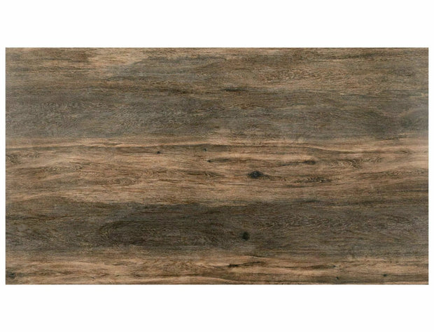 Masa extensibila din sticla, ceramica si metal, Salvadore Legno Maro / Negru, L180-260xl90xH77 cm (1)