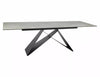Masa extensibila din sticla, ceramica si metal, Westin Diamond Crem / Negru, L160-240xl90xH77 cm