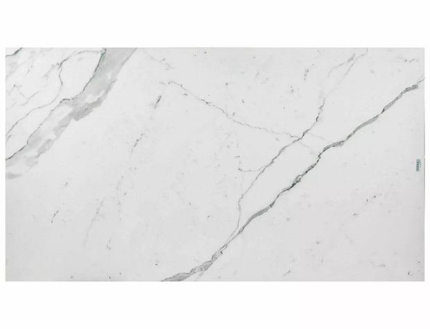 Masa extensibila din sticla, ceramica si metal, Westin III Statuario Venato Alb / Negru, L180-260xl90xH77 cm (1)