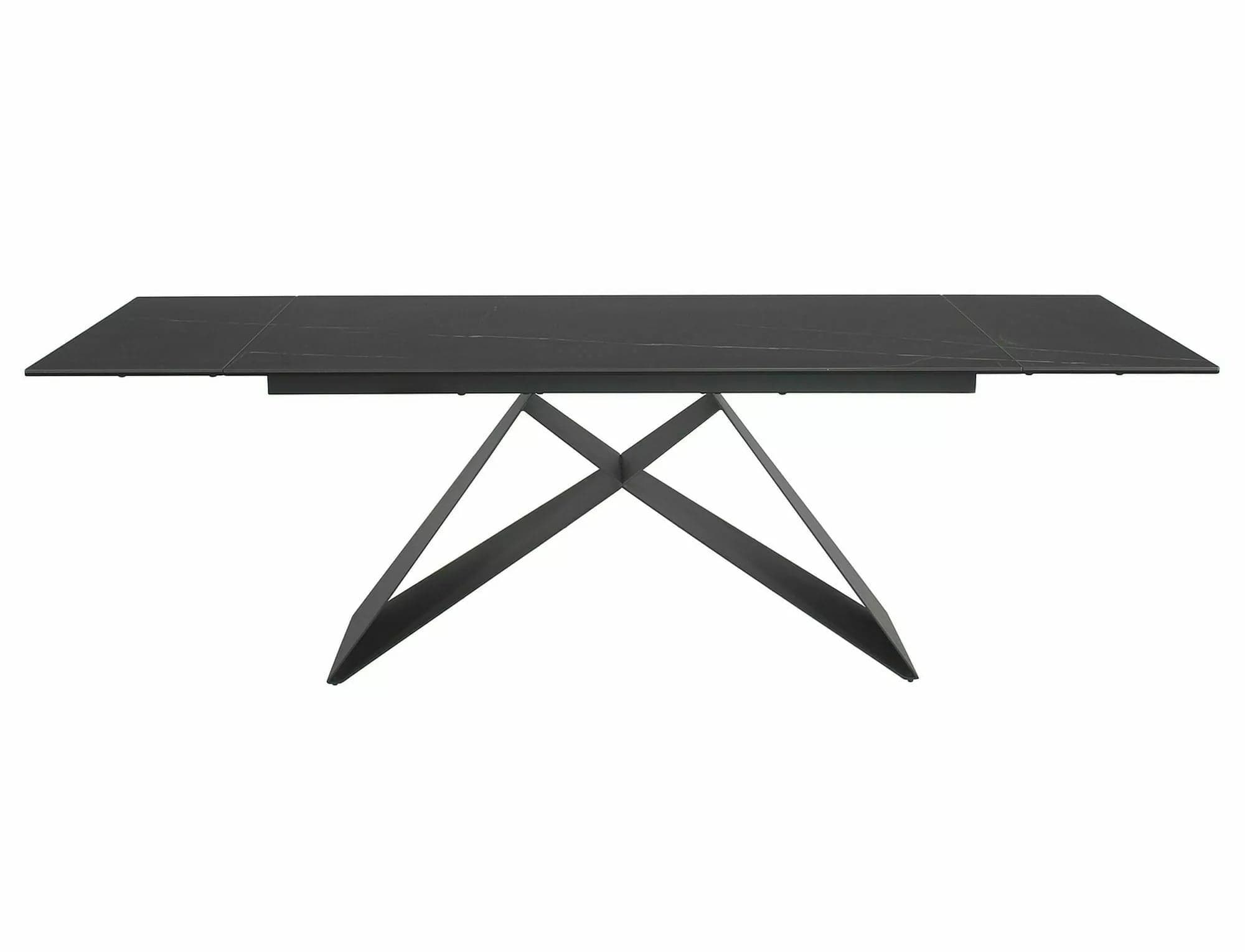 Masa extensibila din sticla, ceramica si metal, Westin Sahara Negru, L160-240xl90xH77 cm (2)