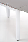 Masa extensibila din sticla si metal, Alston Bej / Alb, L120-180xl80xH75 cm (4)