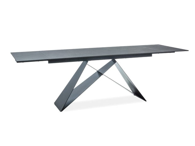 Masa extensibila din sticla si metal, Westin Negru, L160-240xl90xH76 cm