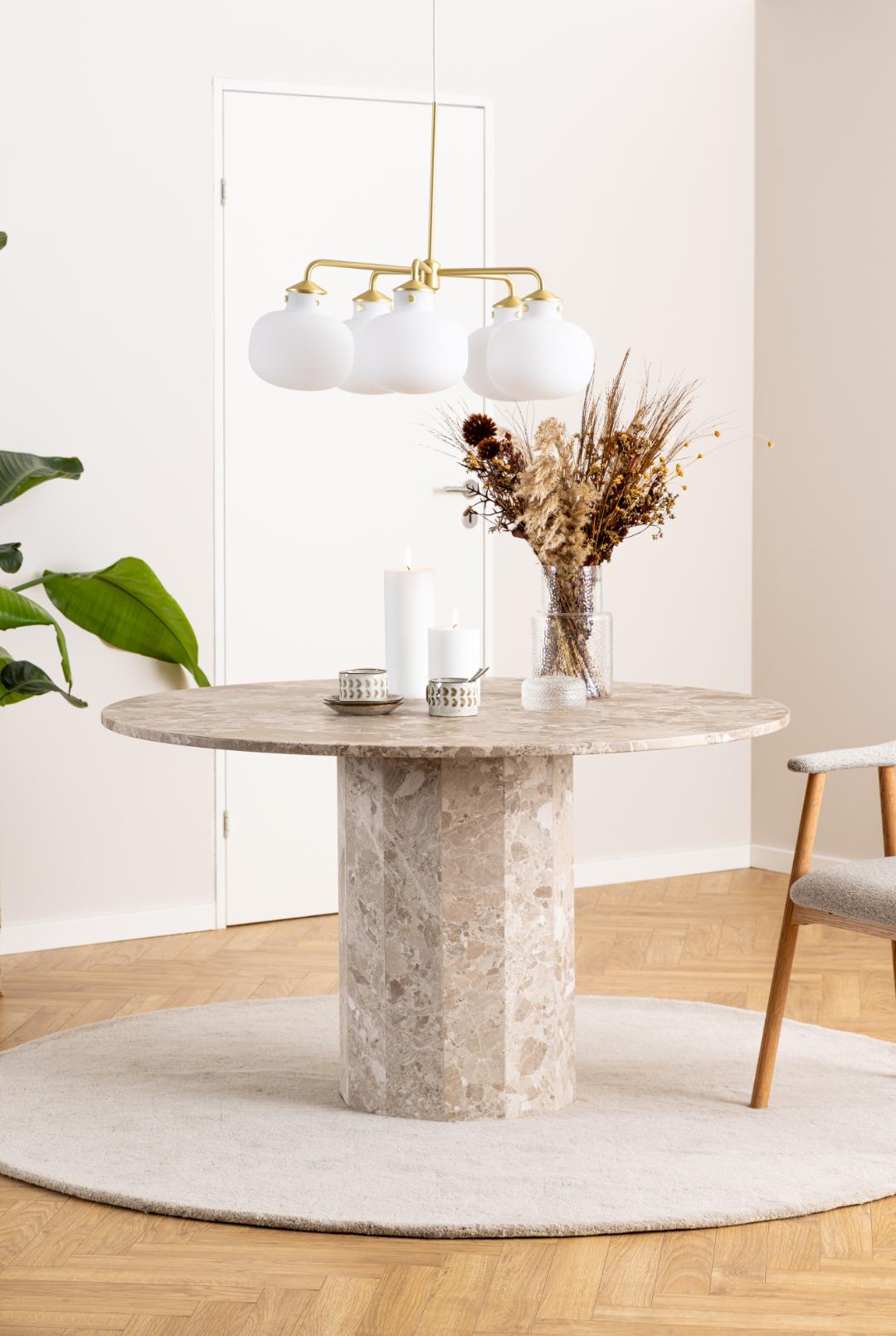 Actona Masa rotunda din marmura, Messina Maro, Ø130xH75 cm