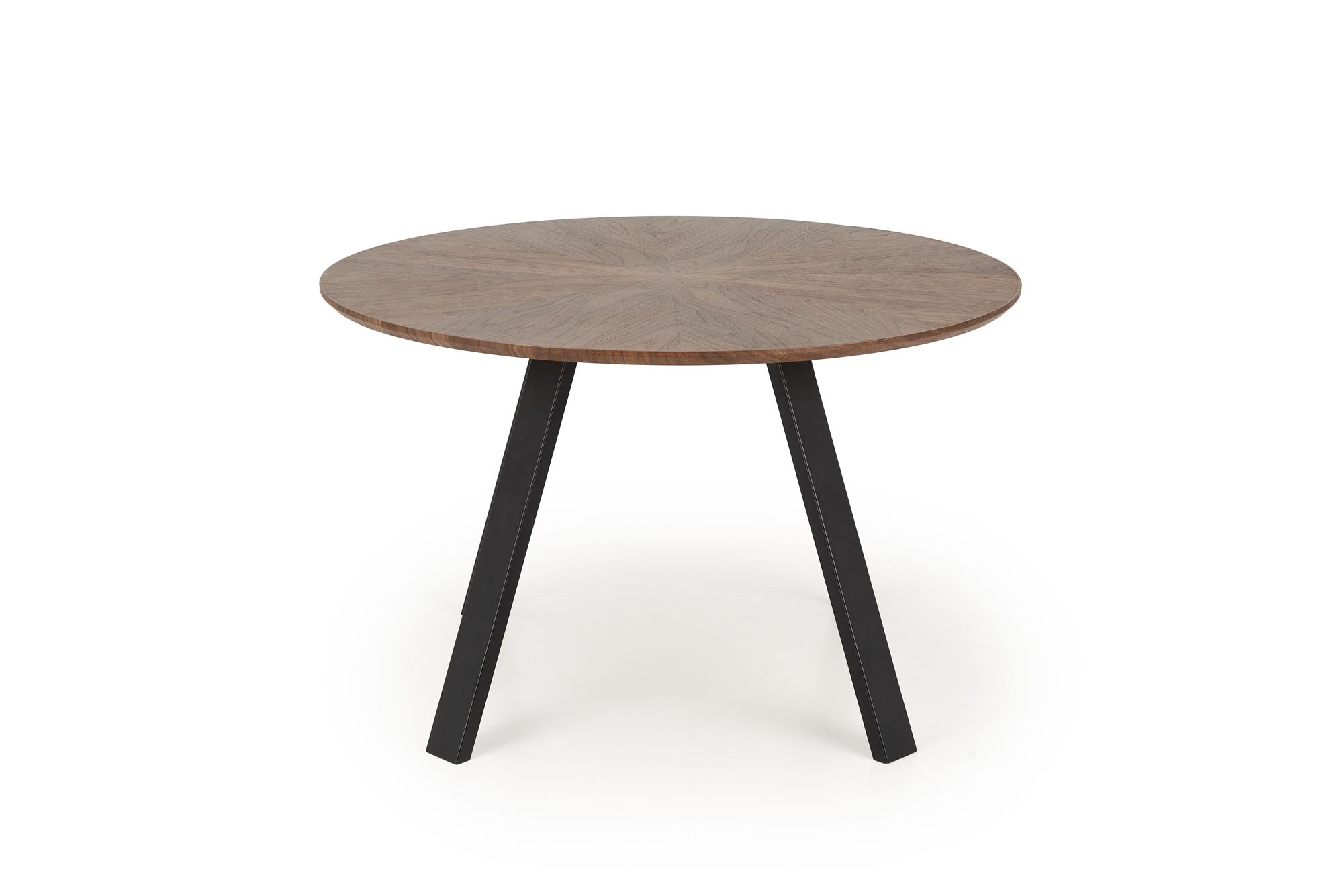 Masa rotunda din MDF, furnir si metal, Danilo Nuc / Negru, Ø120xH74 cm (3)