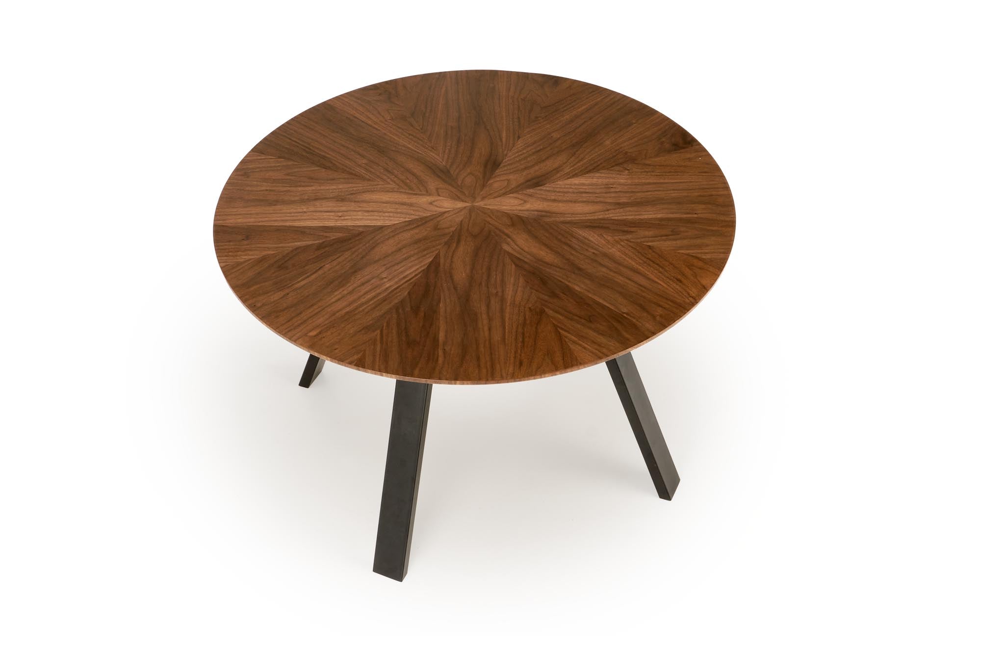 Masa rotunda din MDF, furnir si metal, Danilo Nuc / Negru, Ø120xH74 cm (4)