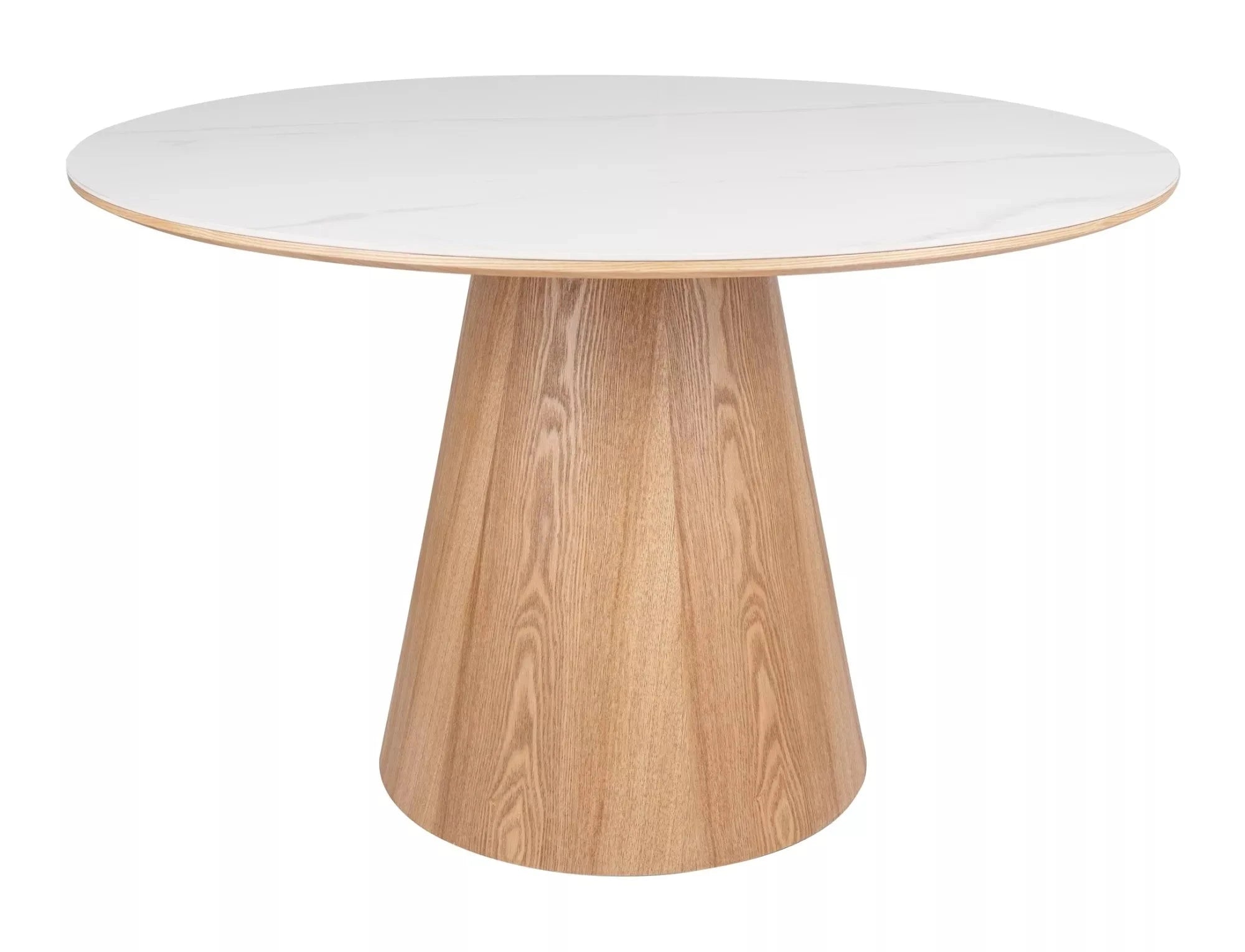 Signal Masa rotunda din MDF si furnir, Angel Big Alb / Stejar, Ø120xH75 cm