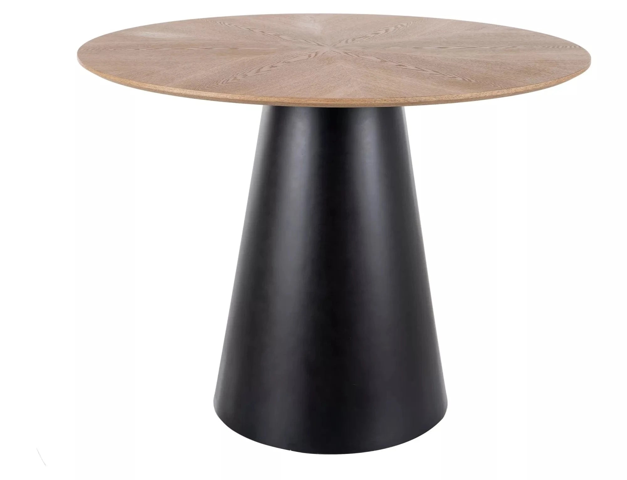 Signal Masa rotunda din MDF si furnir, Angel Stejar / Negru Mat, Ø100xH75 cm