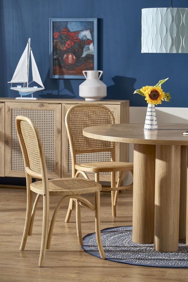 Halmar Masa rotunda din MDF si furnir, Elefante Stejar, Ø120xH77 cm