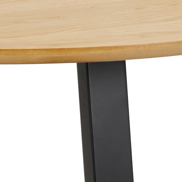 Masa rotunda din MDF si furnir, Malika Stejar / Negru, Ø120xH75 cm (3)