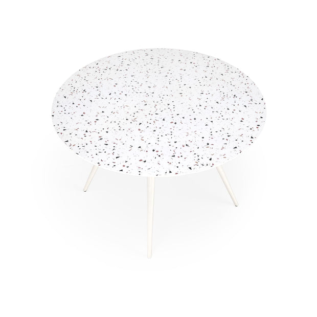 Masa rotunda din MDF si metal, Aramis Alb, Ø120xH76 cm (2)