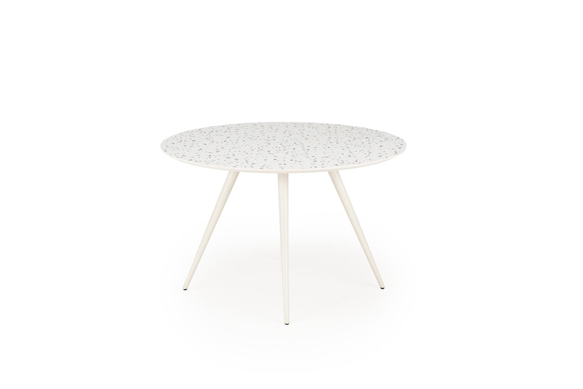 Masa rotunda din MDF si metal, Aramis Alb, Ø120xH76 cm (7)