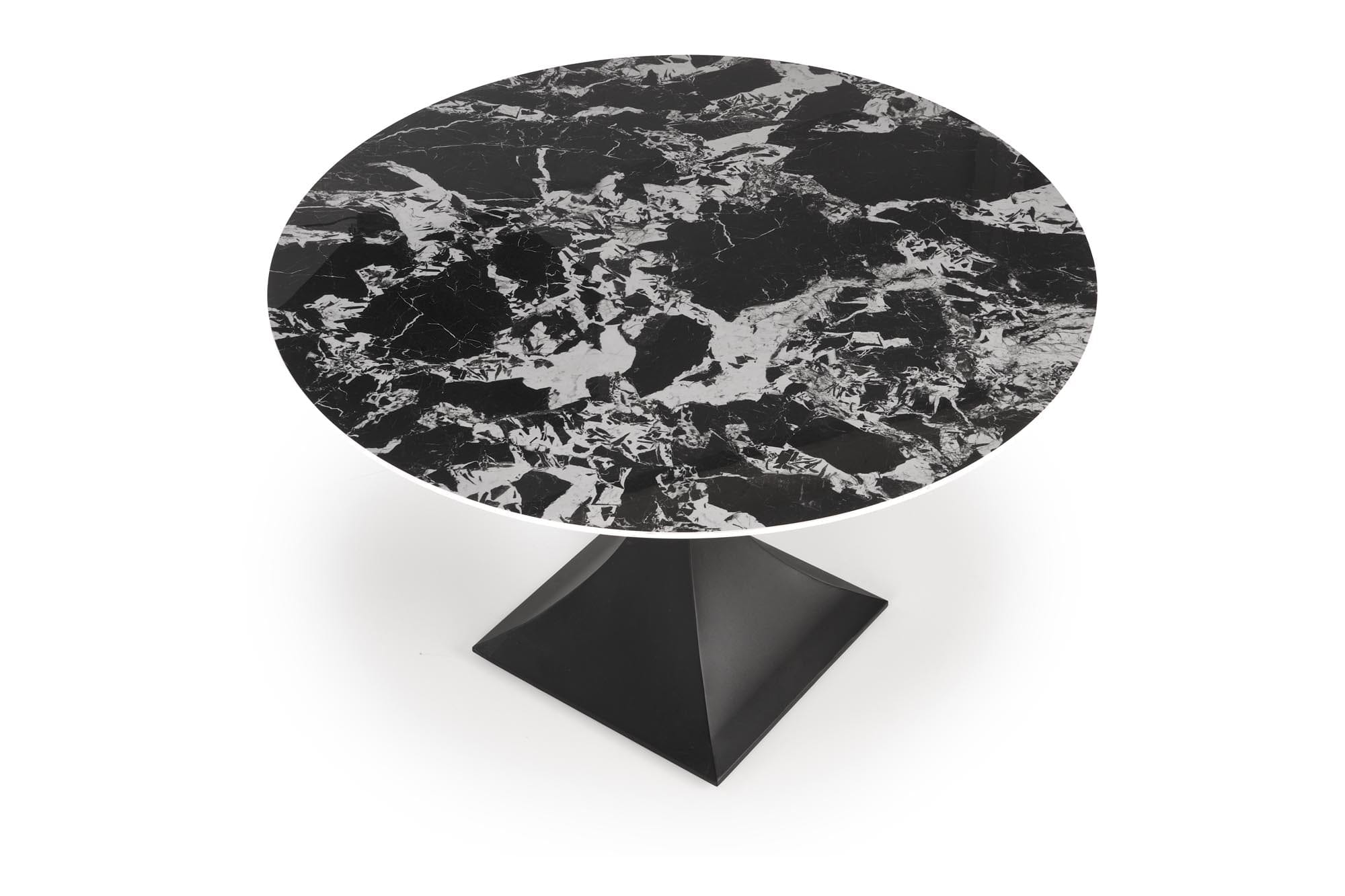 Masa rotunda din piatra sinterizata si metal, Manuel Negru, Ø120xH77 cm (3)