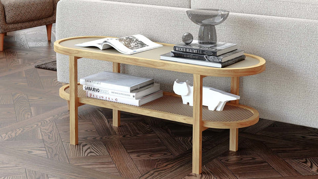 Masuta suport telefon din lemn, Nature Stejar, L120xl41xH51 cm