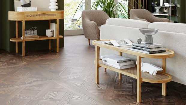 Masuta suport telefon din lemn, Nature Stejar, L120xl41xH51 cm (1)