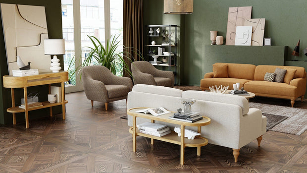 Masuta suport telefon din lemn, Nature Stejar, L120xl41xH51 cm (2)