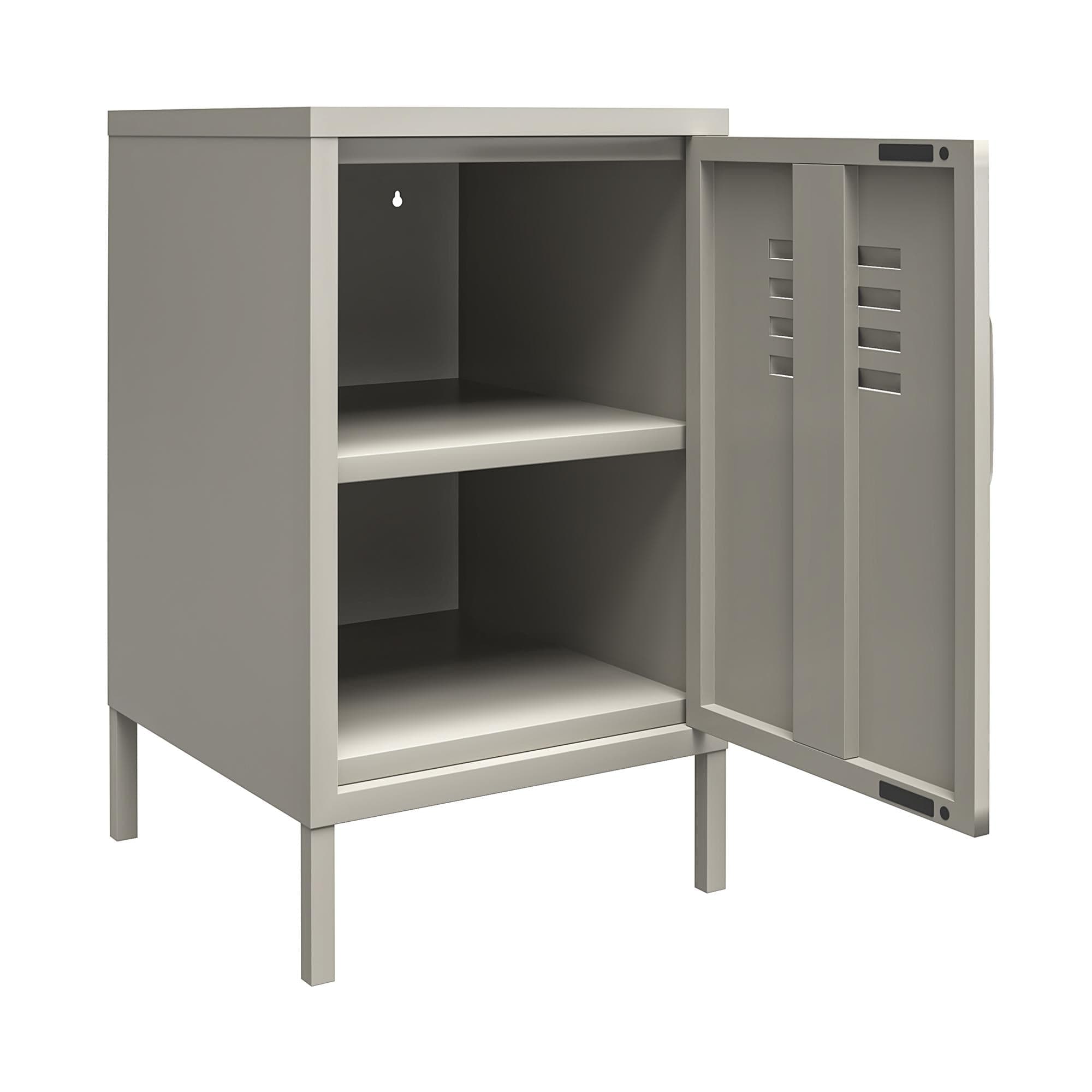 Dorel Home Masuta suport telefon din metal, cu 1 usa, Bradford Crem, L37xl39xH68 cm