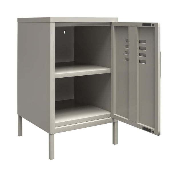 Dorel Home Masuta suport telefon din metal, cu 1 usa, Bradford Crem, L37xl39xH68 cm