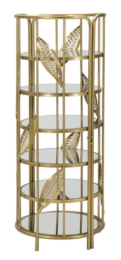 Mauro Ferretti Masuta suport telefon/flori din metal si sticla, Leaf Double Auriu, L73xl35xH90 cm