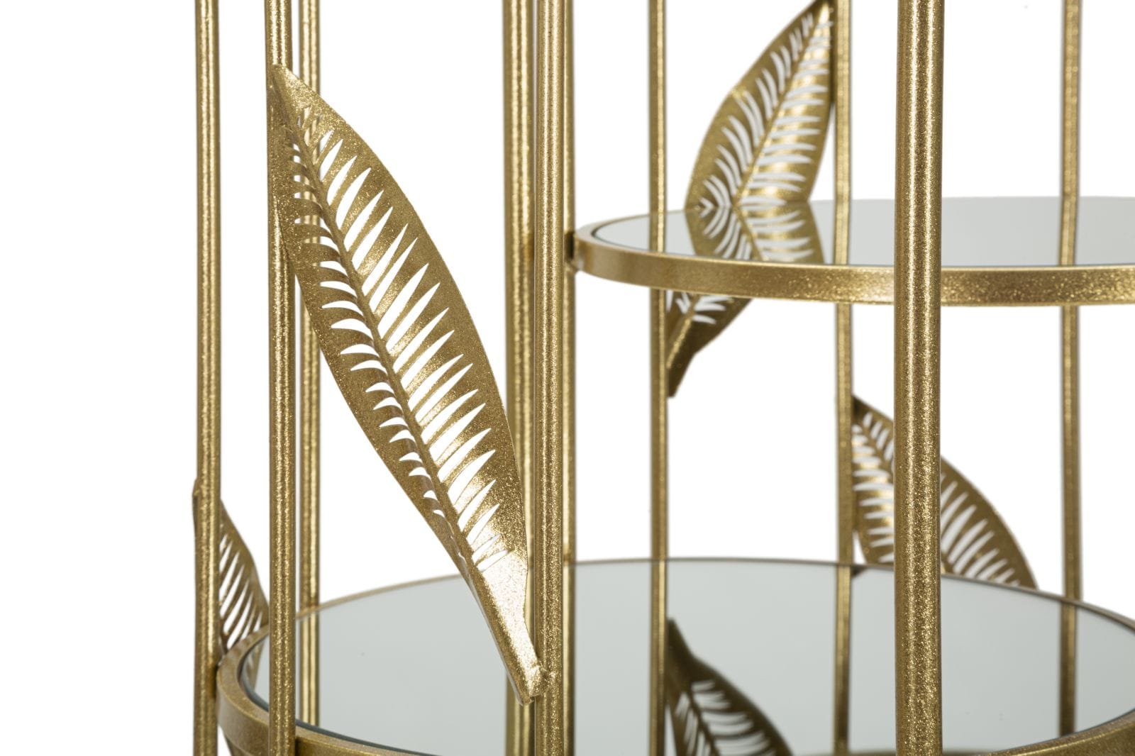 Mauro Ferretti Masuta suport telefon/flori din metal si sticla, Leaf Double Auriu, L73xl35xH90 cm