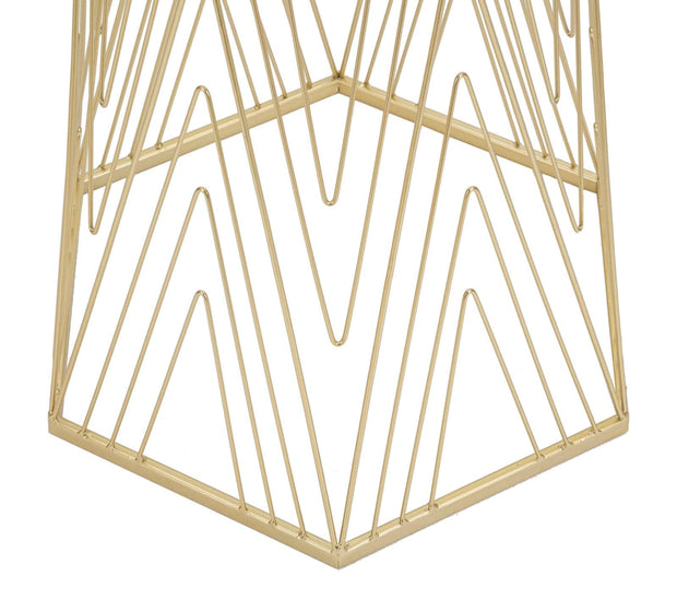 Masuta suport telefon/flori din metal si sticla, Lines Auriu, L40xl35xH80 cm (4)