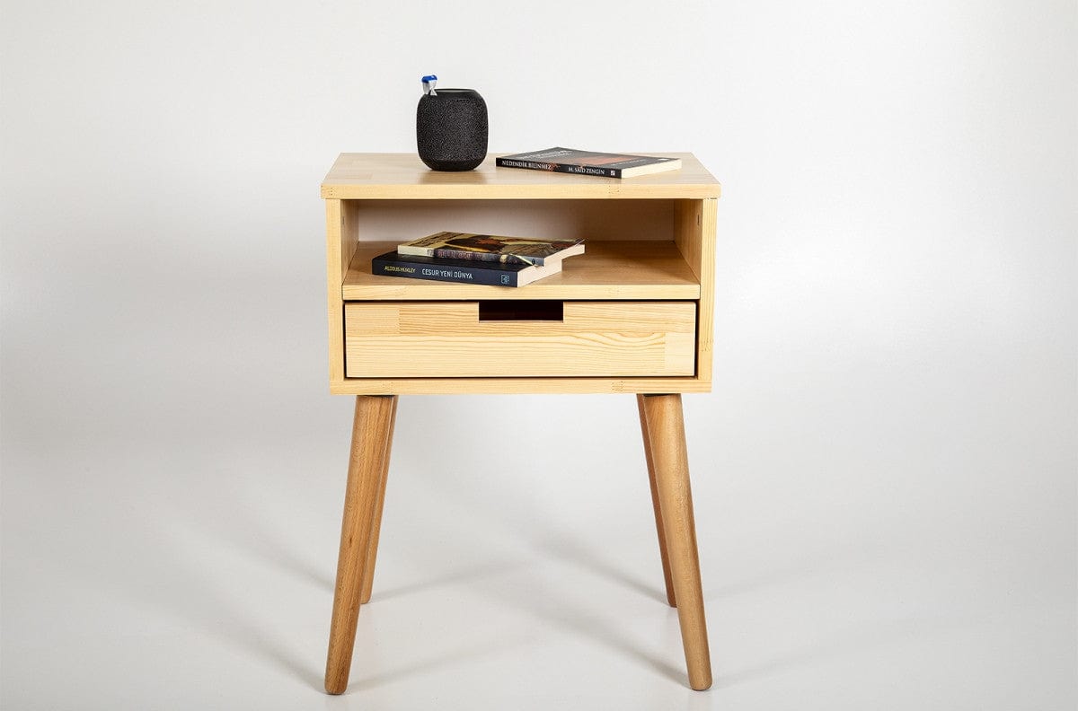 Asir Noptiera din lemn, cu 1 sertar, Fly Stejar, l55xA64xH35 cm