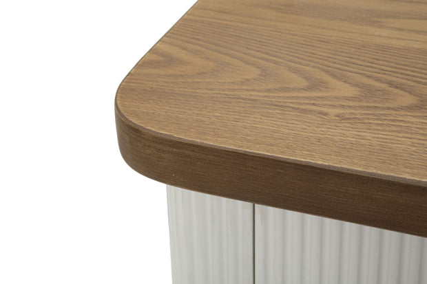 Noptiera din lemn, cu 1 sertar, Tolosa Alb / Maro / Auriu, l48xA40xH62 cm (4)