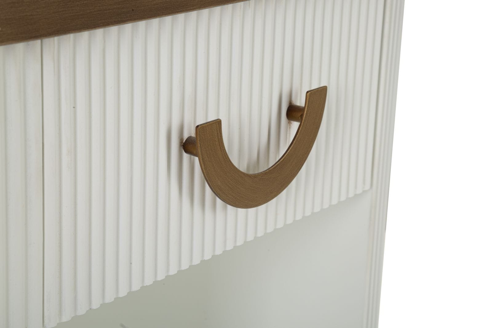 Noptiera din lemn, cu 1 sertar, Tolosa Alb / Maro / Auriu, l48xA40xH62 cm (5)