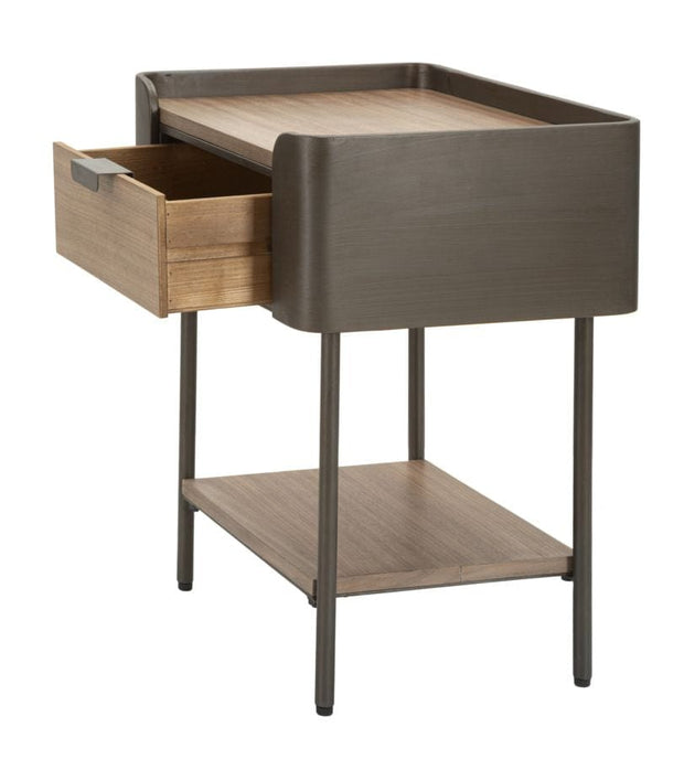 Noptiera din lemn, cu 1 sertar, Toronto Gri / Maro, l50,5xA41xH60 cm (2)