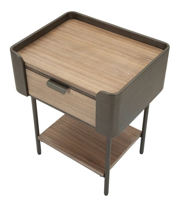 Noptiera din lemn, cu 1 sertar, Toronto Gri / Maro, l50,5xA41xH60 cm (3)