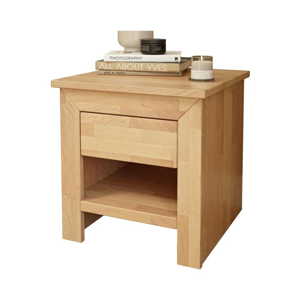 Noptiera din lemn, cu 1 sertar, Verona Fag, l45xA46,5xH45 cm