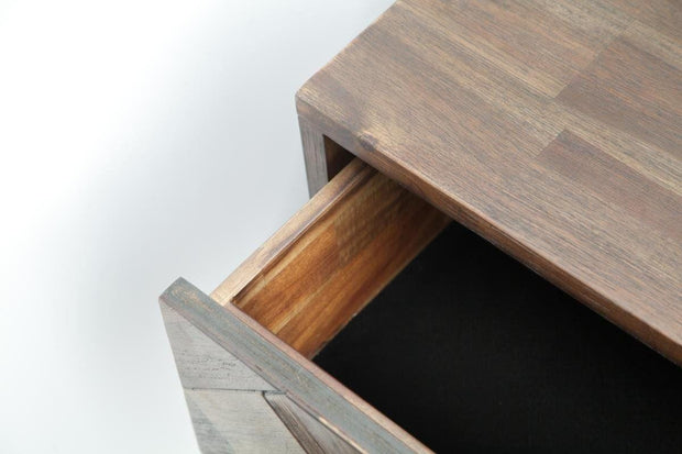 Noptiera din lemn de acacia, cu 2 sertare, Ashton ASTB02 Maro Inchis, l60xA45xH60 cm (2)